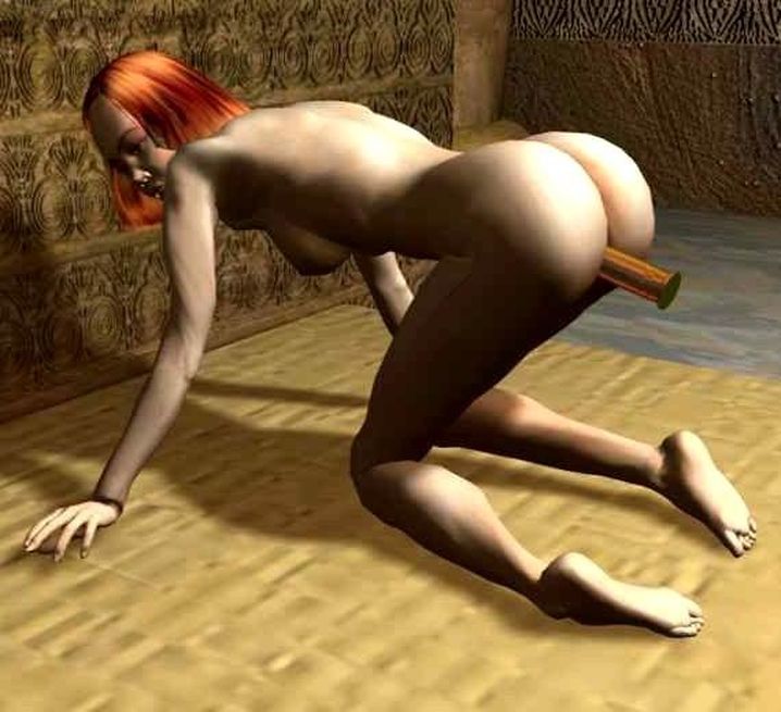 3Д порно фото голая телка воткнула в жопу мастурбатор