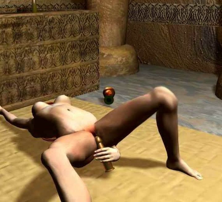 3Д порно фото голая телка воткнула в жопу мастурбатор